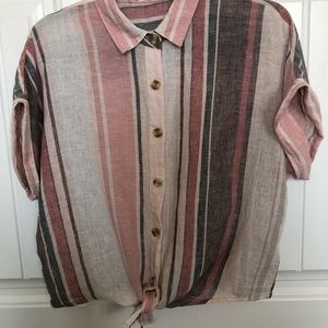 Altard state cropped tie front tee